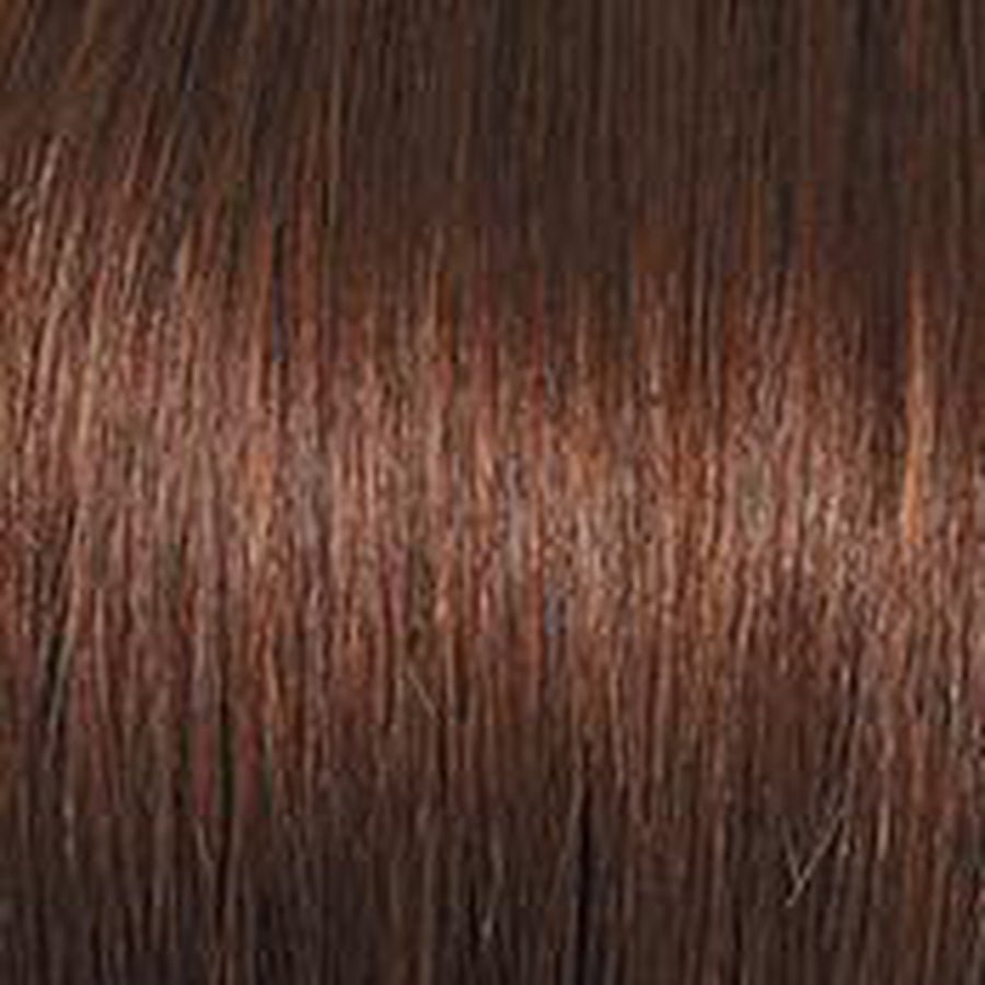 Knockout 100% Human Hair Wig in Warm Chestnut Auburn Highlights