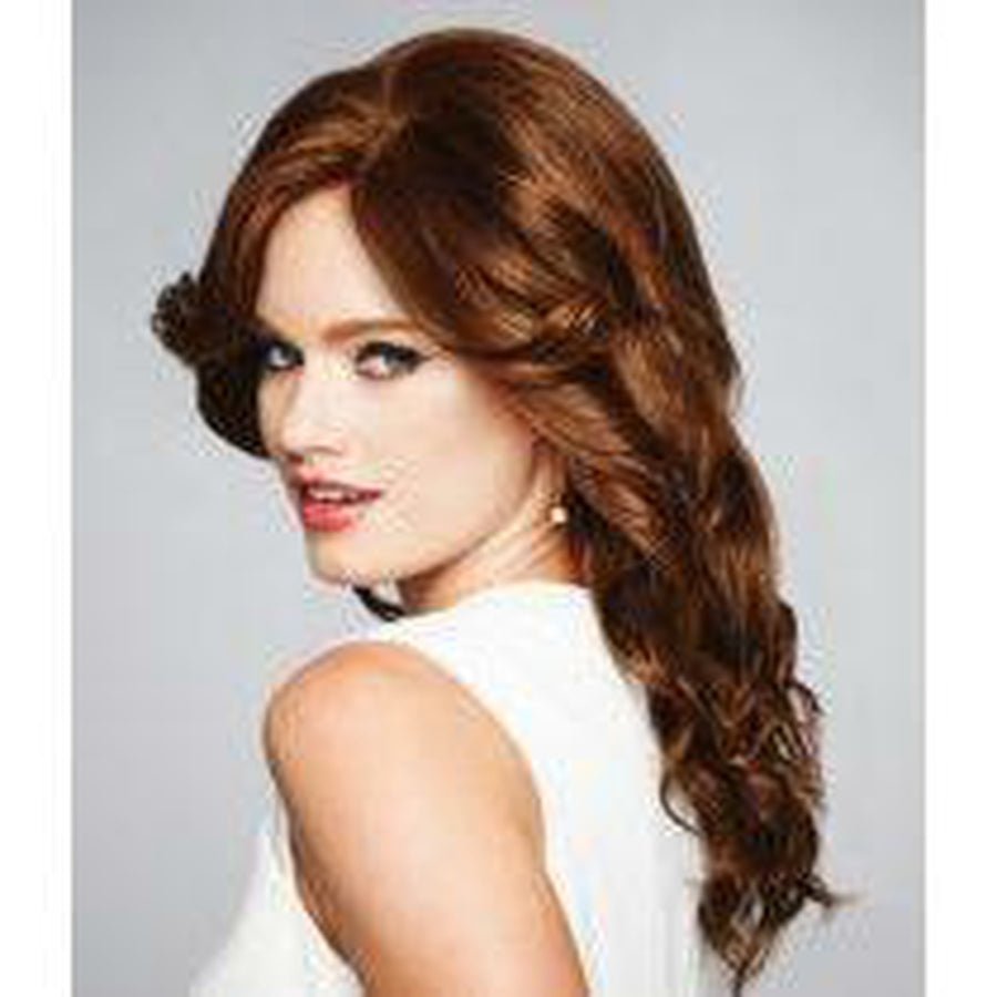 Knockout 100% Human Hair Wig in Warm Chestnut Auburn Highlights