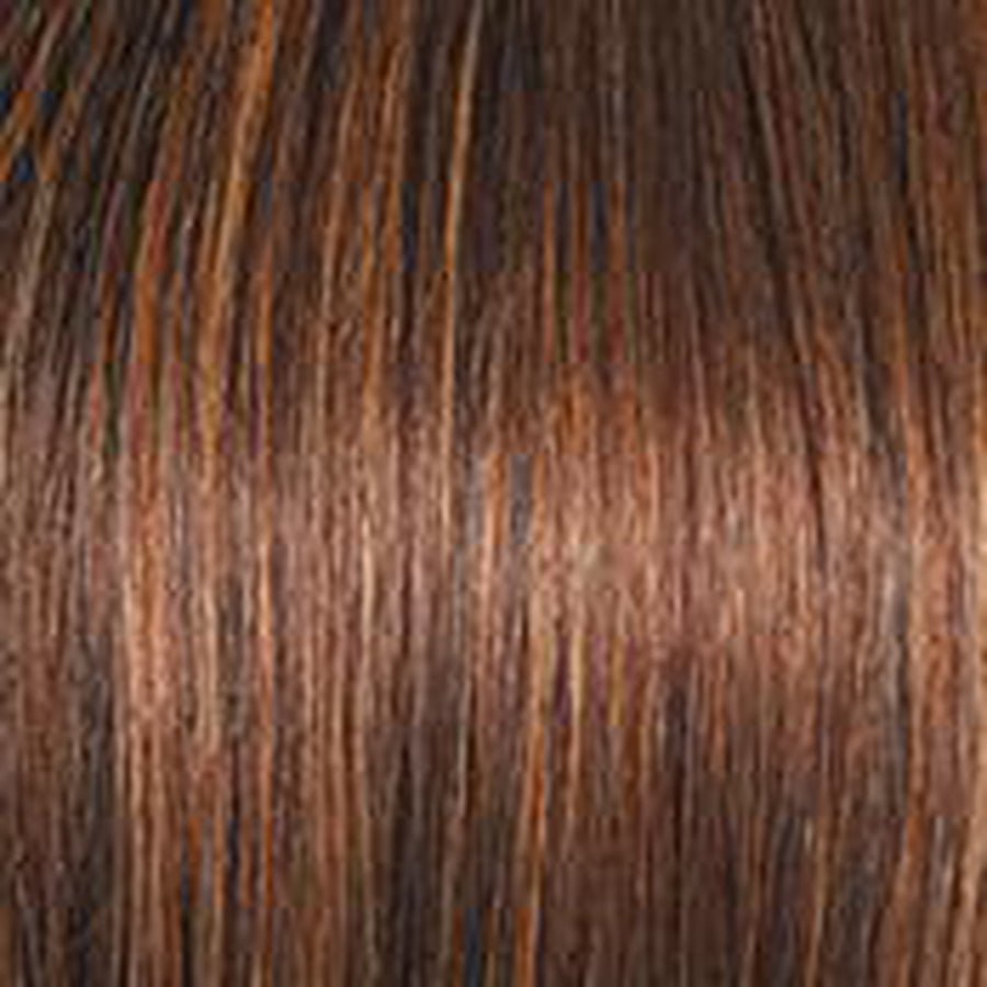 Knockout 100% Human Hair Wig in Warm Chestnut Auburn Highlights