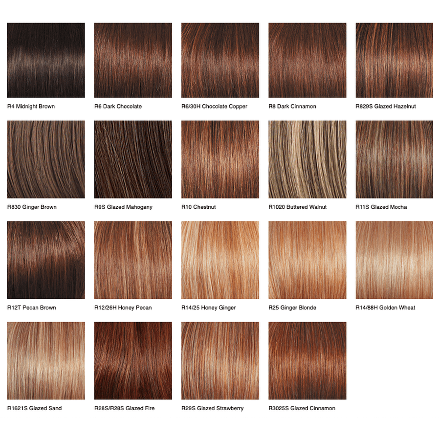 Knockout 100% Human Hair Wig in Warm Chestnut Auburn Highlights