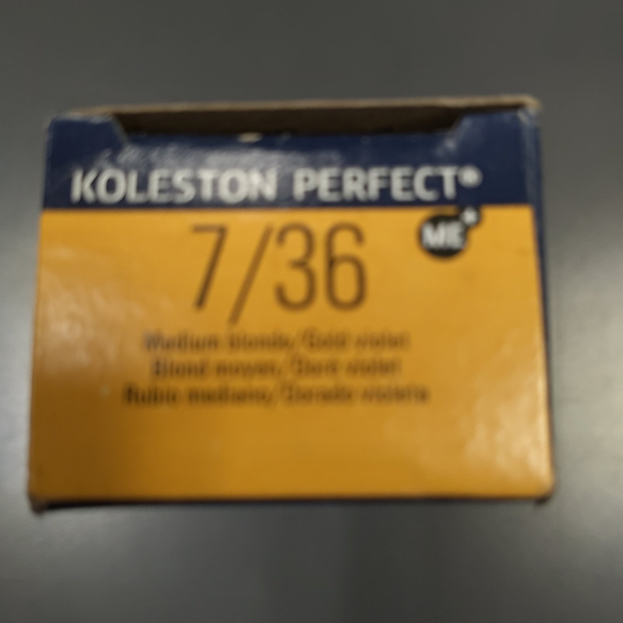 Wella Koleston Perfect 7/36 Medium Blonde Gold Violet color tube