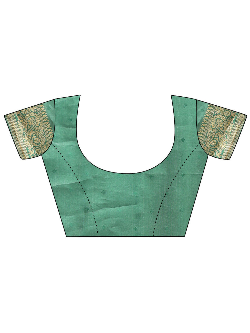 Aura Silk Cream and Green Banarasi Silk Saree