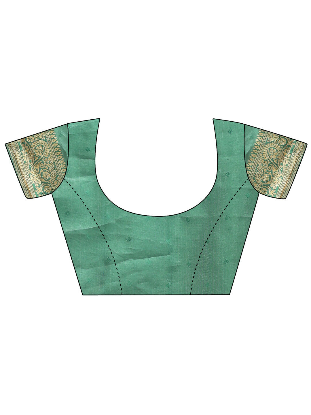 Aura Silk Cream and Green Banarasi Silk Saree