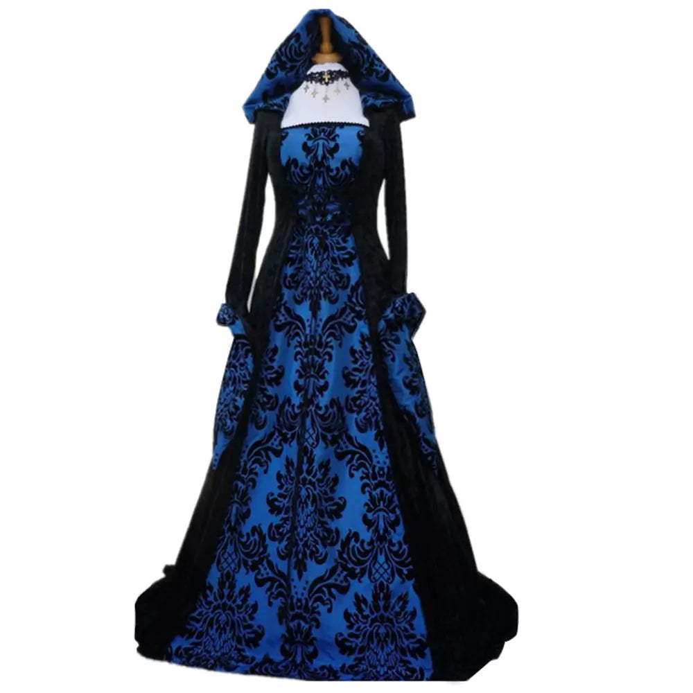 2019 Vintage Style Long Sleeve Hooded Dress