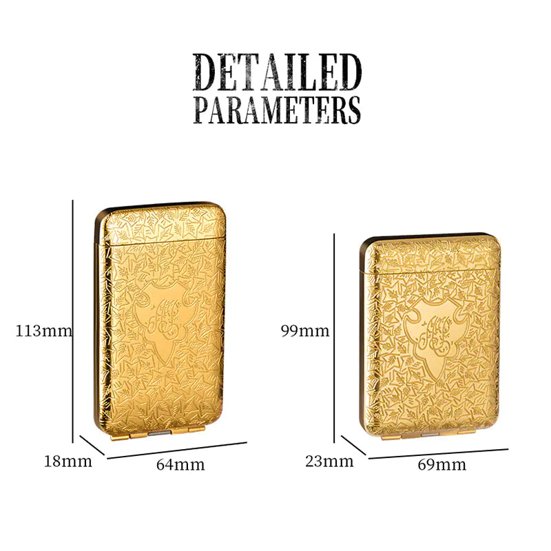 Luxury Vintage Engraved Cigarette Case for 16/20 Cigarettes