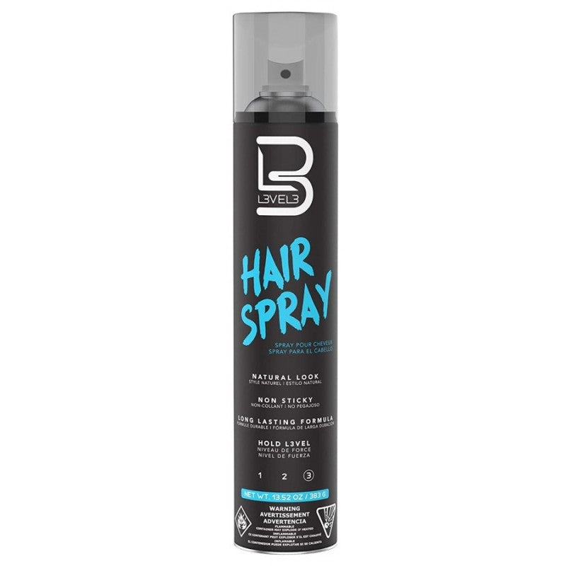 L3VEL3 Hair Spray 400ml bottle for strong hold and volume