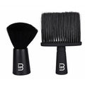 Set of two professional black resin neck dusters for barbers