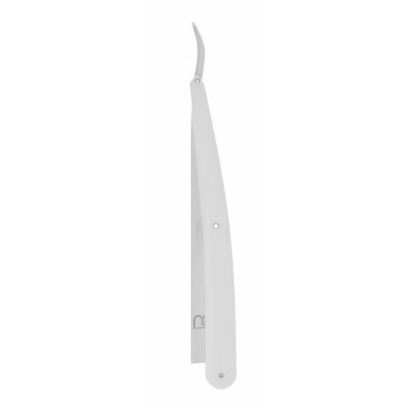 L3VEL3 white anodized stainless steel straight razor holder