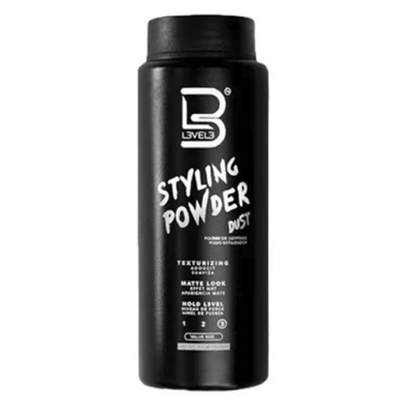 L3VEL3 Styling Powder 2oz bottle for hair texture, volume, and matte finish