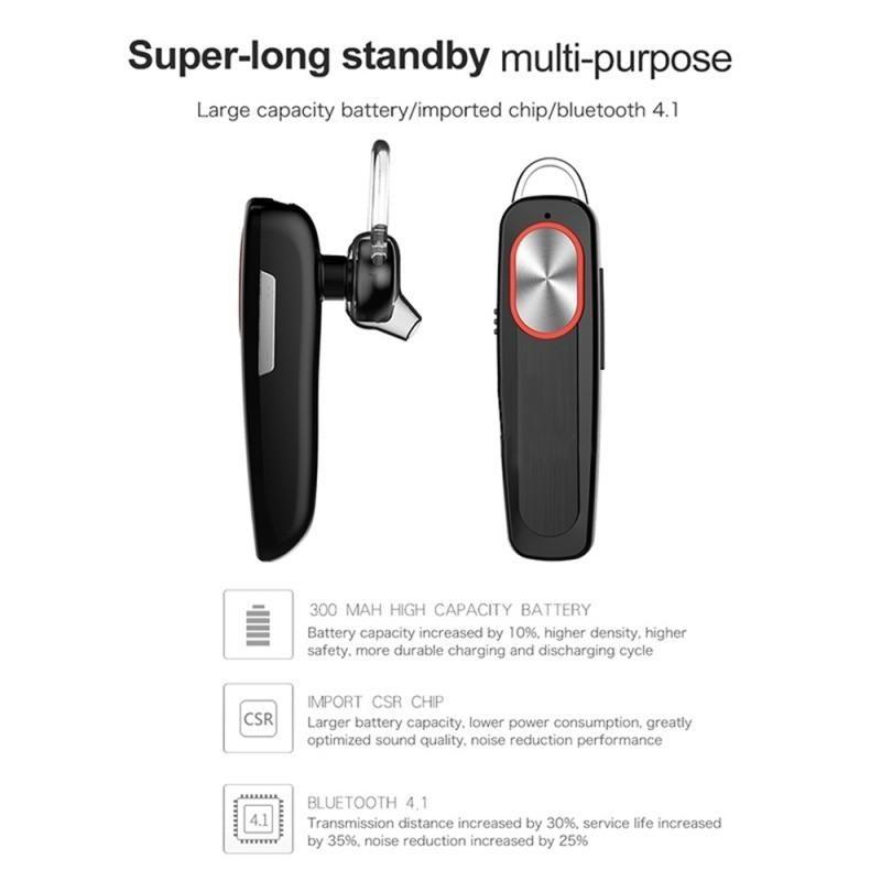 L9 Wireless Bluetooth Earpiece with Dual Noise-Cancelling Microphones