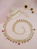 Elegant red zinc alloy waist chain for women, vibrant body jewelry accessory