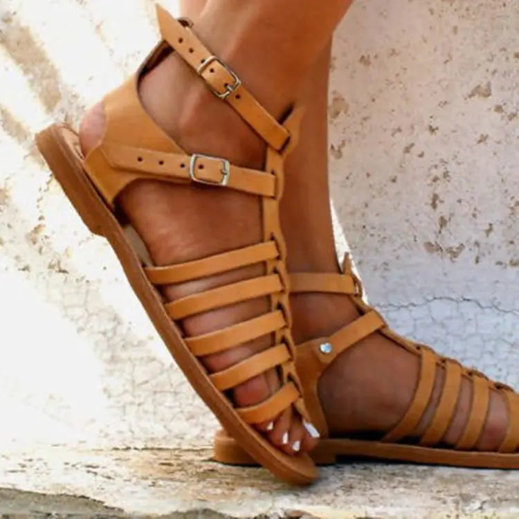Women's Strappy Gladiator Sandals Flat Beach Summer Shoes - Image 29