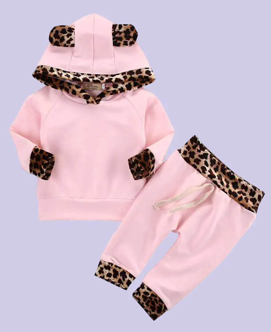 Kids' Leopard Print Two-Piece Outfit Set