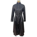 Women's Long PU Leather Jacket with Stand Collar
