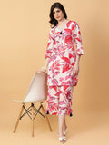 Joban Fashion Red Cotton Printed & Hand Work Co-ord Set