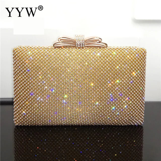Silver Glitter Evening Clutch Purse for Women