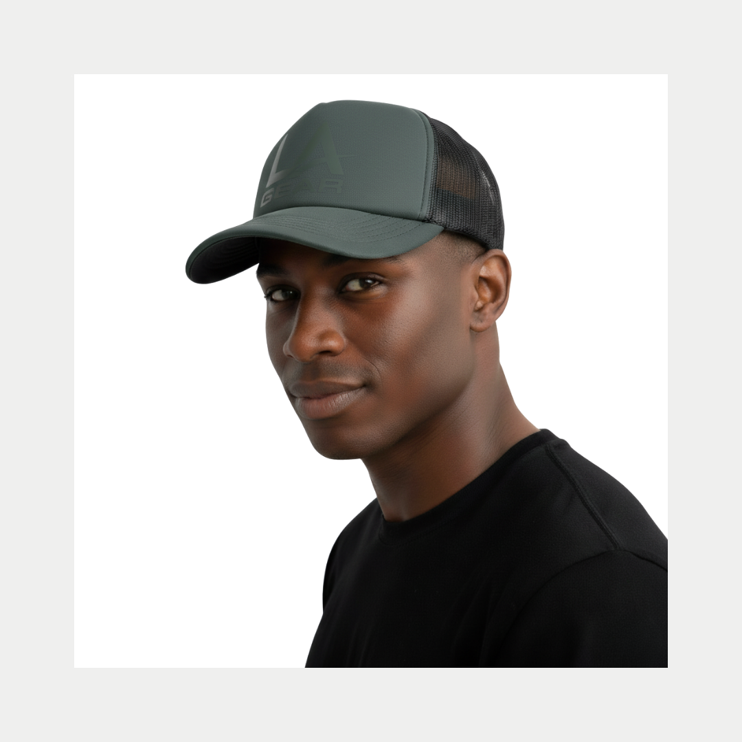 Foam Trucker Hat in Sage - Retro Style Mesh Back Baseball Cap