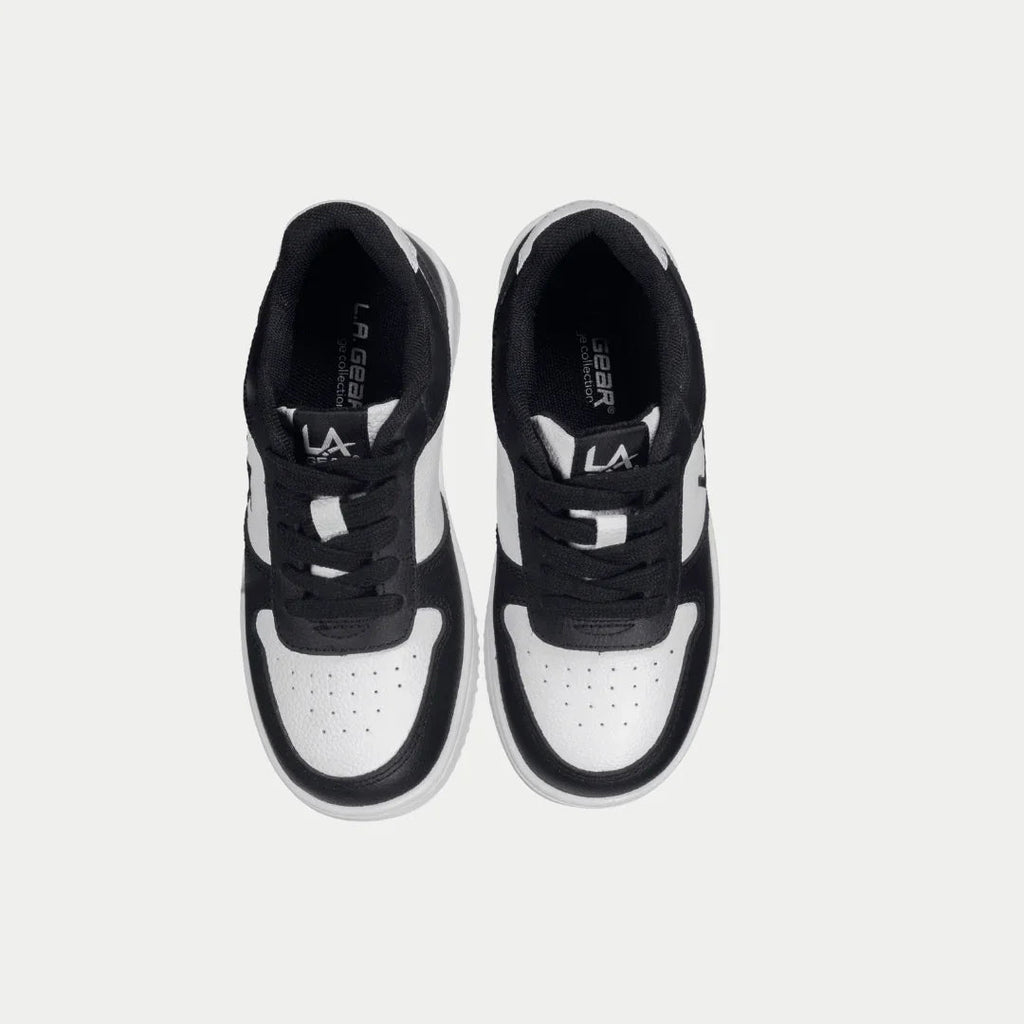Kids Edge Lowtop Sneakers - Black and White Retro Playground Shoes