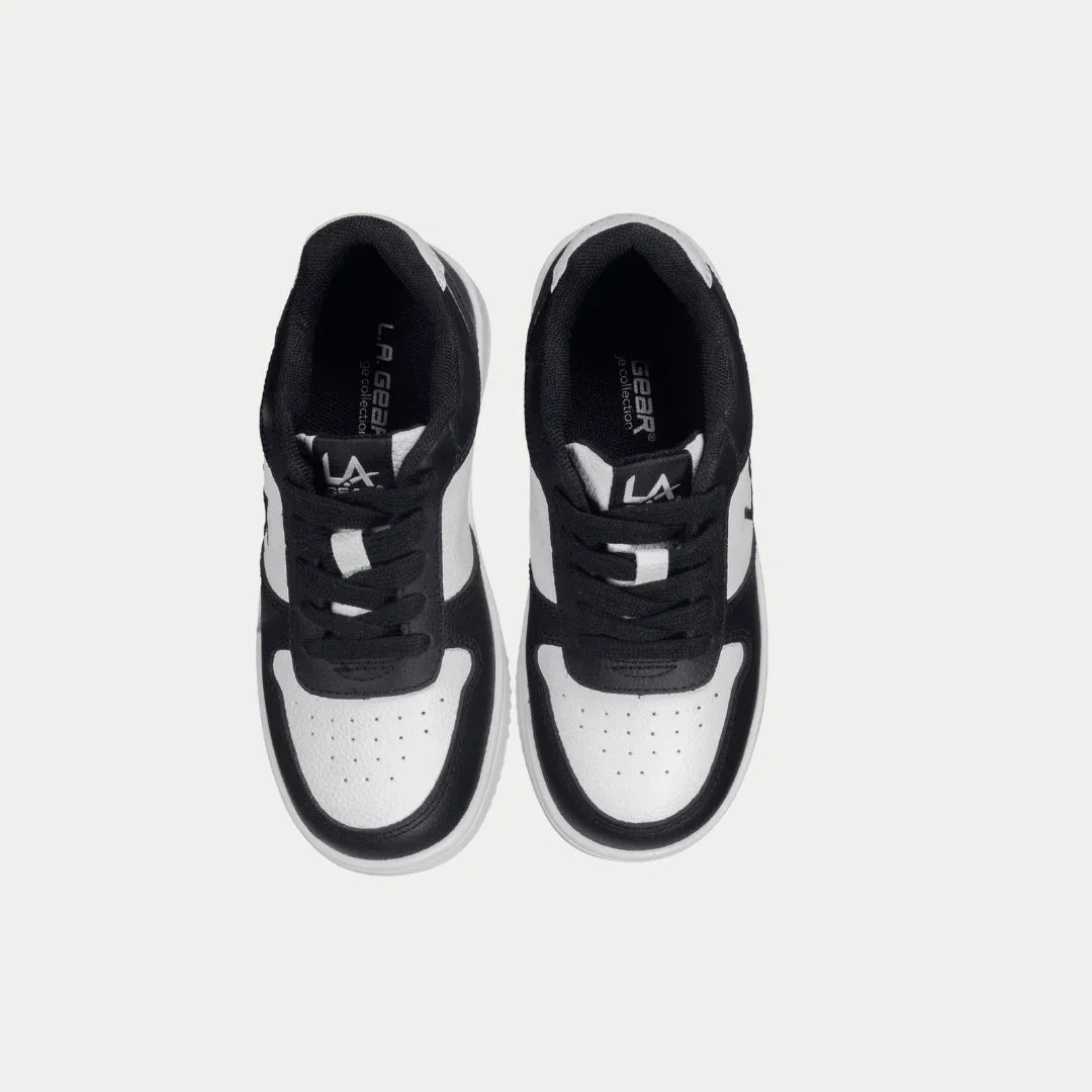Kids Edge Lowtop Sneakers - Black and White Retro Playground Shoes