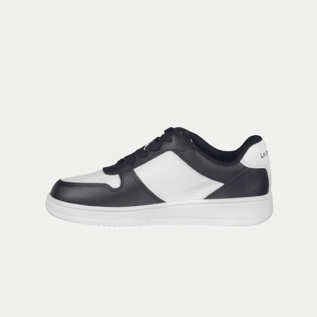 Kids Edge Lowtop Sneakers - Black and White Retro Playground Shoes