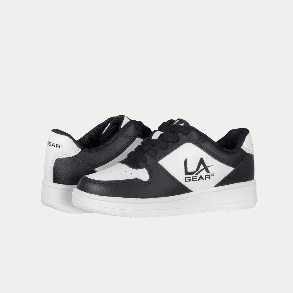 Kids Edge Lowtop Sneakers - Black and White Retro Playground Shoes