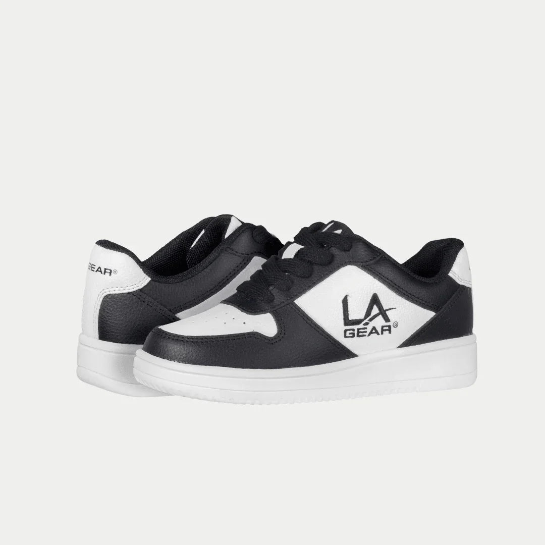Kids Edge Lowtop Sneakers - Black and White Retro Playground Shoes