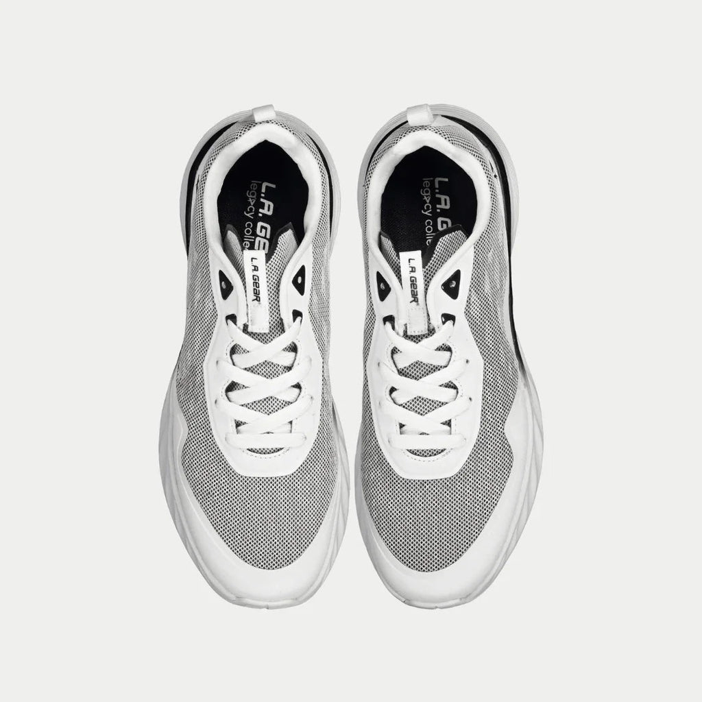Highland Men's Lowtop Sneakers in White and Black Leather-Free