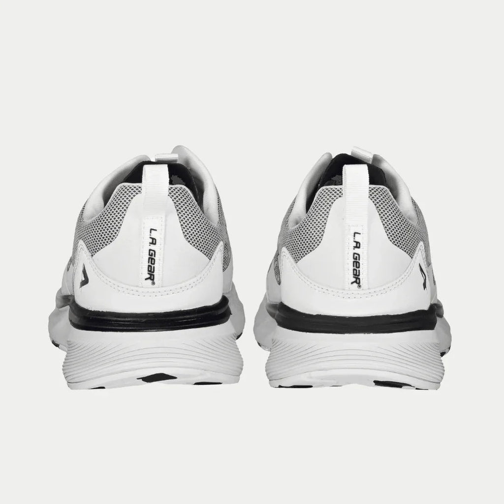 Highland Men's Lowtop Sneakers in White and Black Leather-Free