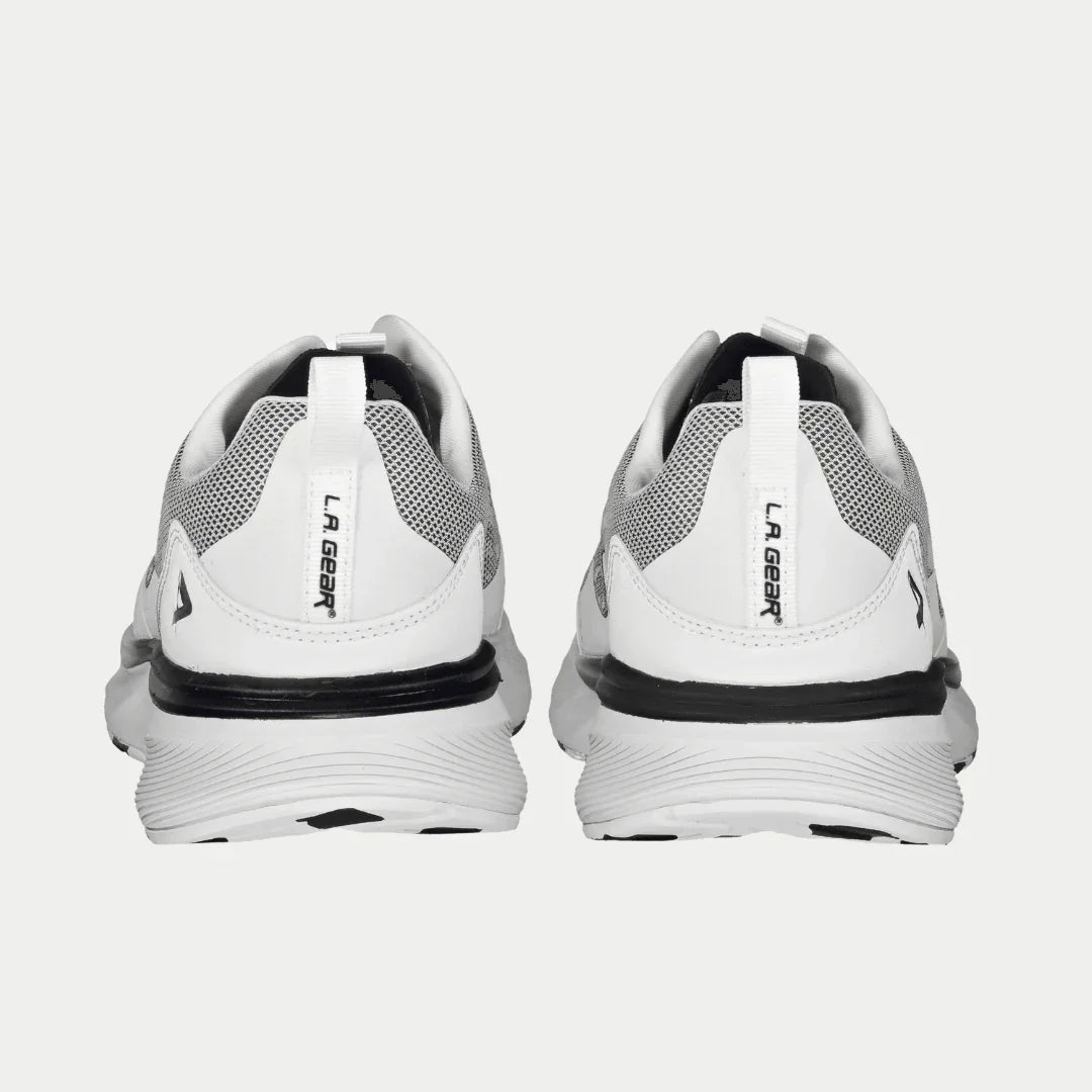 Highland Men's Lowtop Sneakers in White and Black Leather-Free
