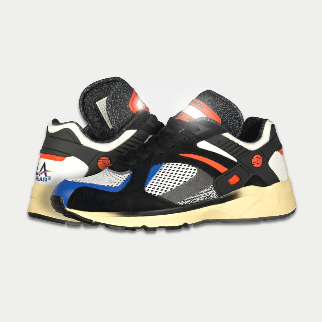 Catapult Light-Up Lowtop Retro Sneakers in Black and Orange