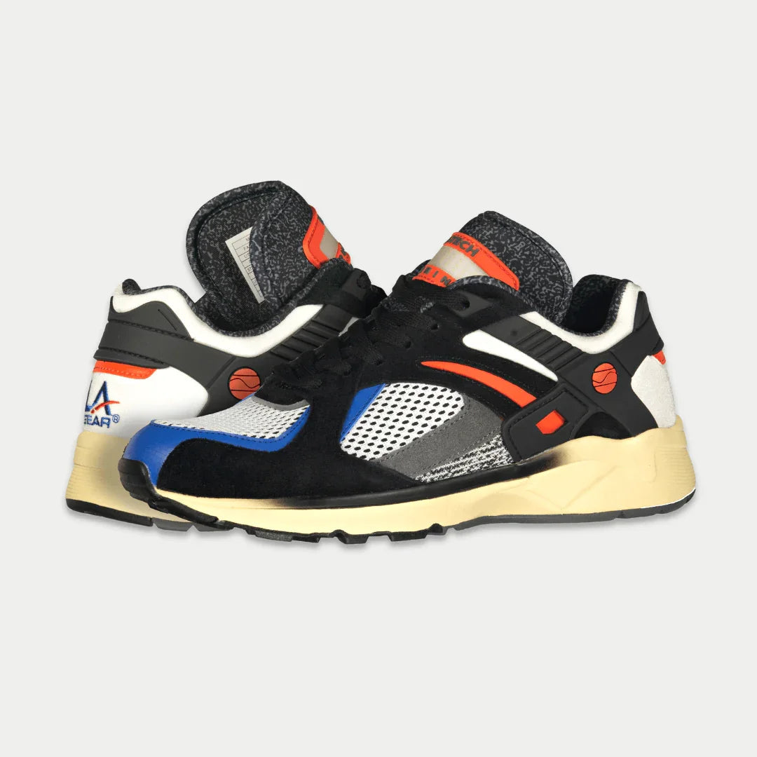 Catapult Light-Up Lowtop Retro Sneakers in Black and Orange