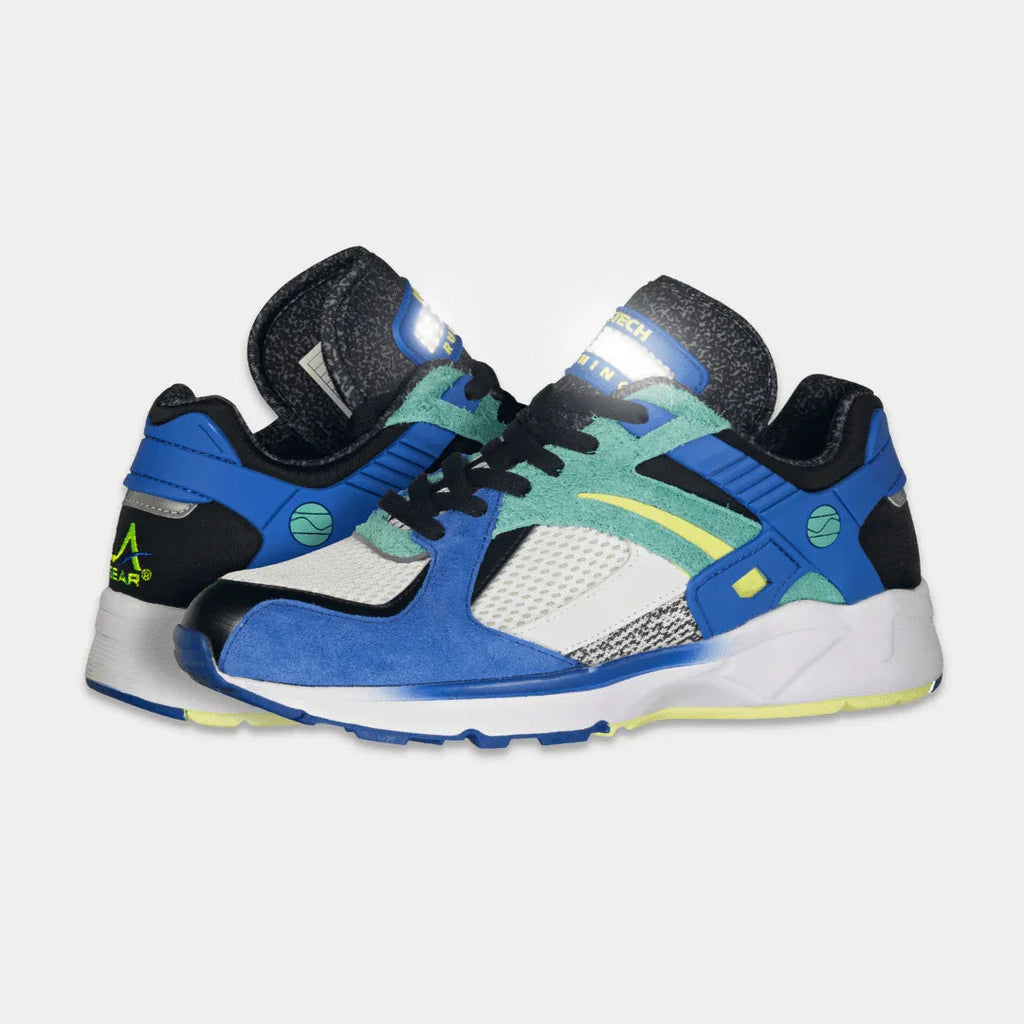 Catapult Light-Up Lowtop Retro Sneakers in Blue and Green