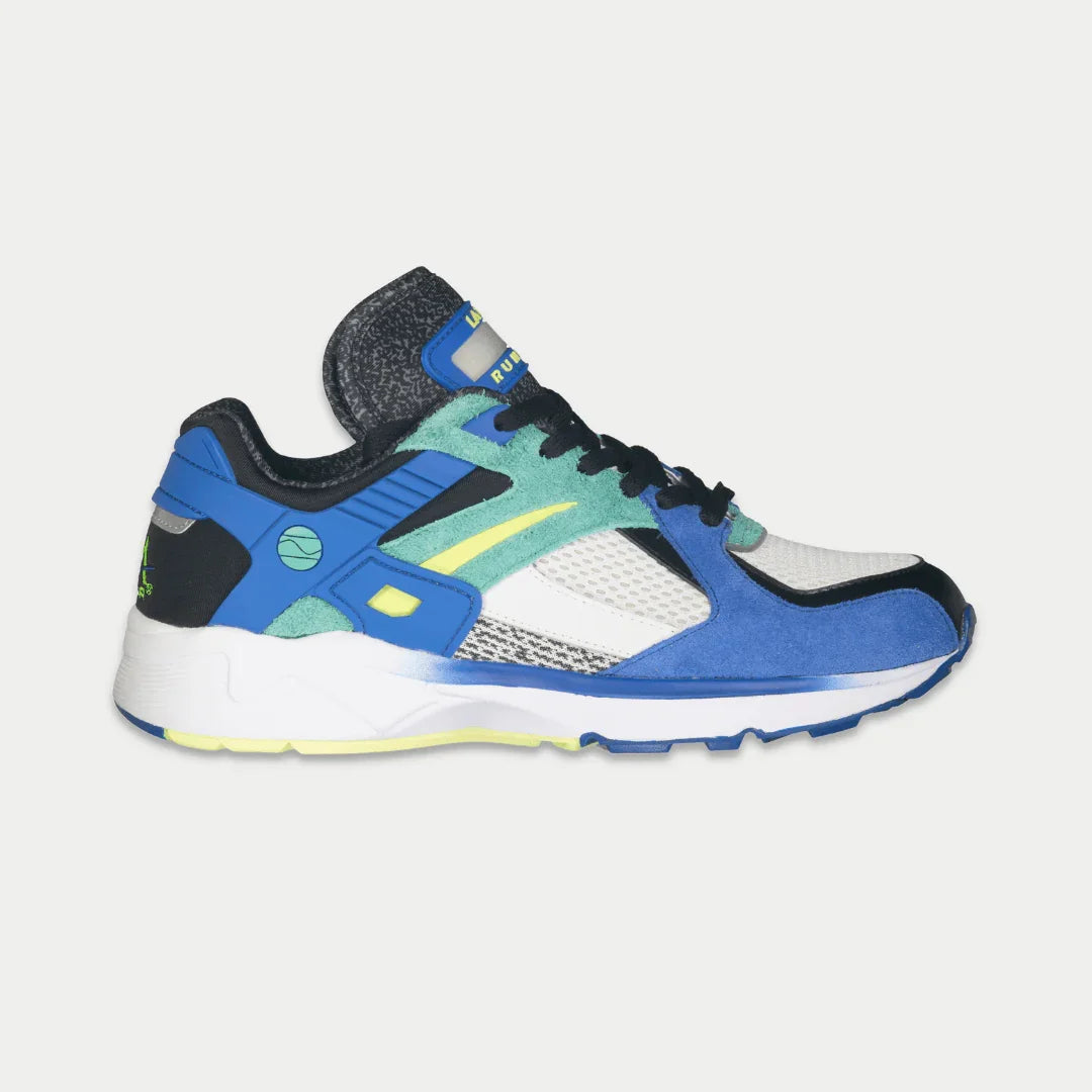 LA Gear Catapult light-up lowtop sneakers in blue and green colorway