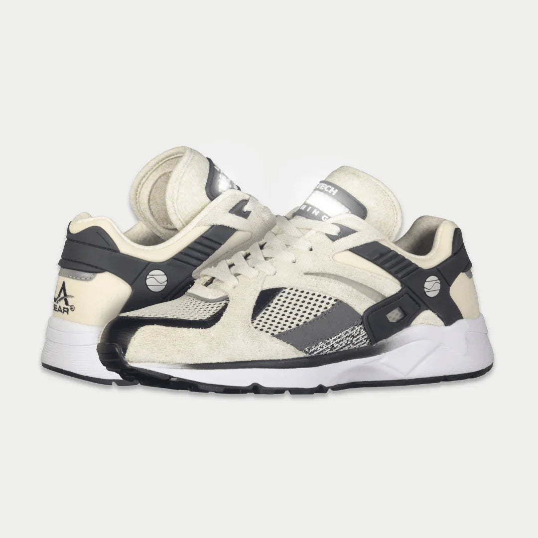 Catapult Light-Up Lowtop Retro Sneakers in White and Black
