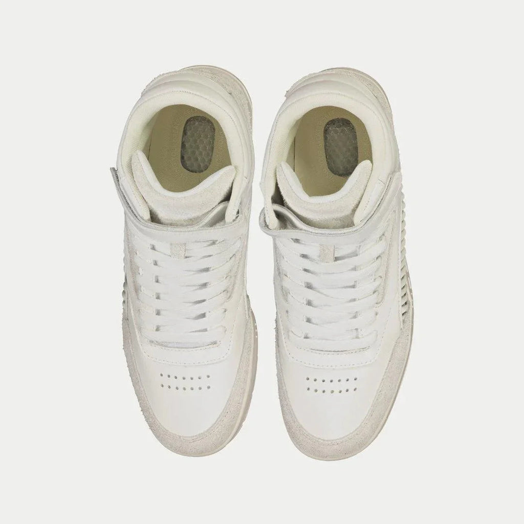 Flame Retro Hightop Sneakers in White - 80s Inspired Footwear