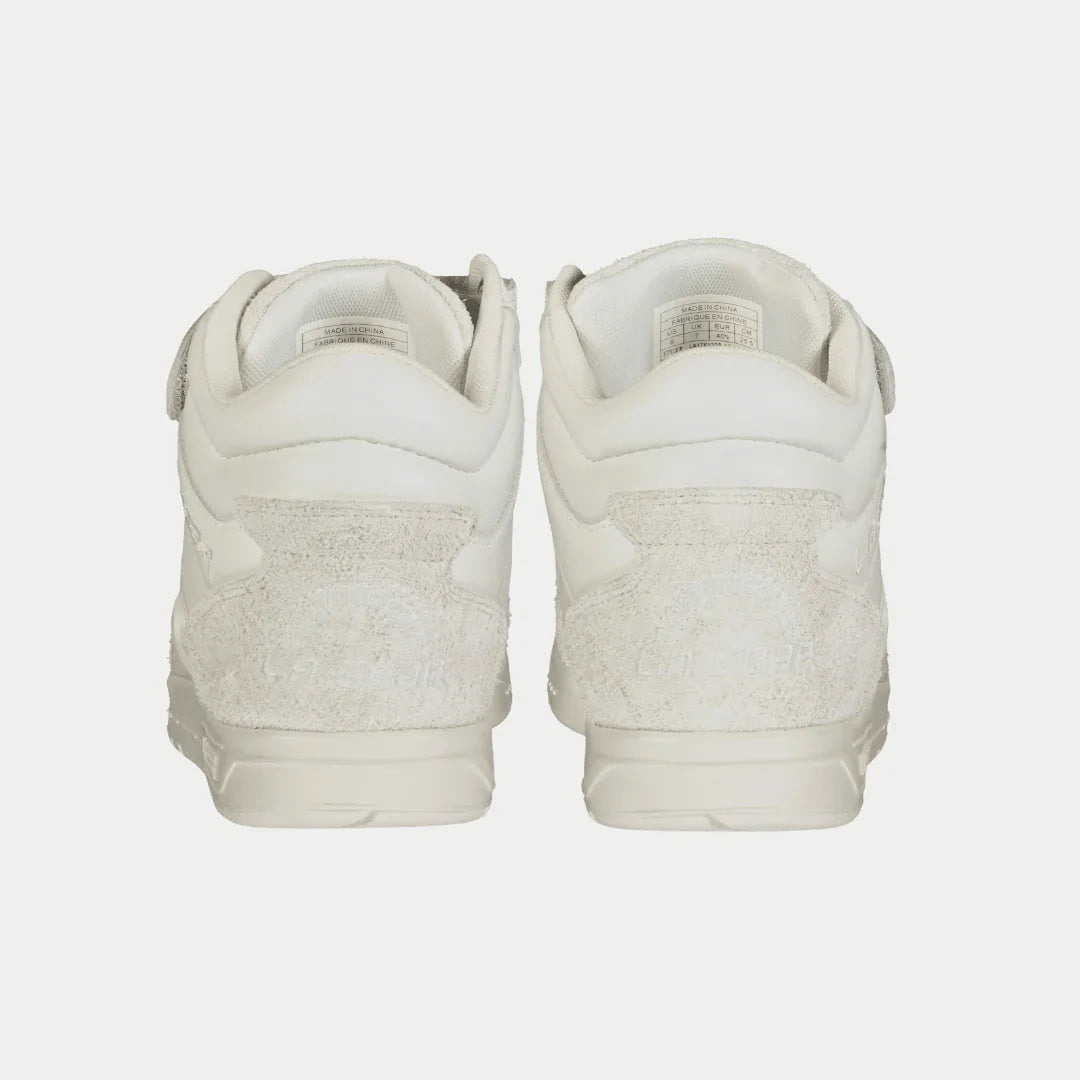 Flame Retro Hightop Sneakers in White - 80s Inspired Footwear