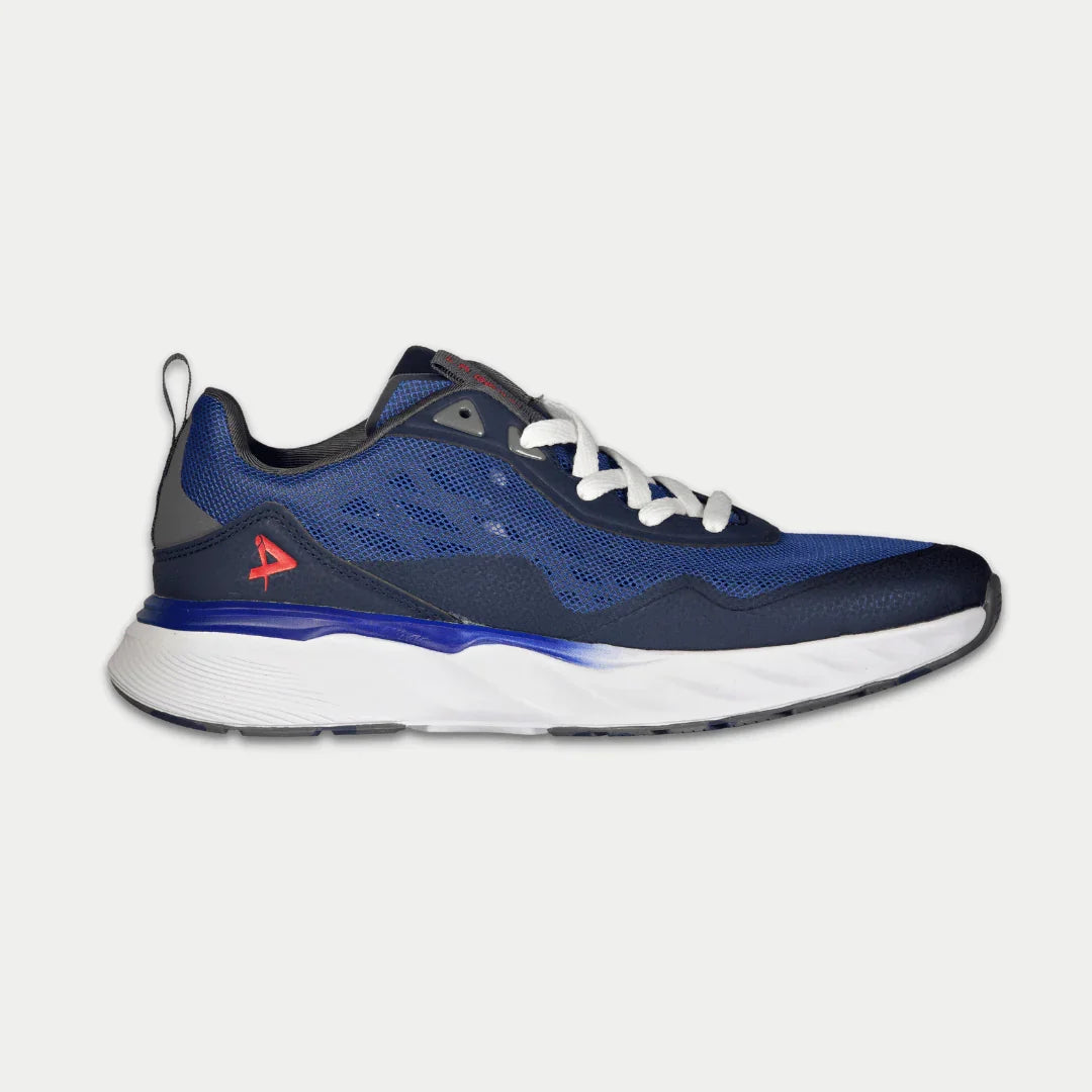 LA Gear Men's Highland Lowtop sneakers in navy blue with mesh detailing and cushioned sole