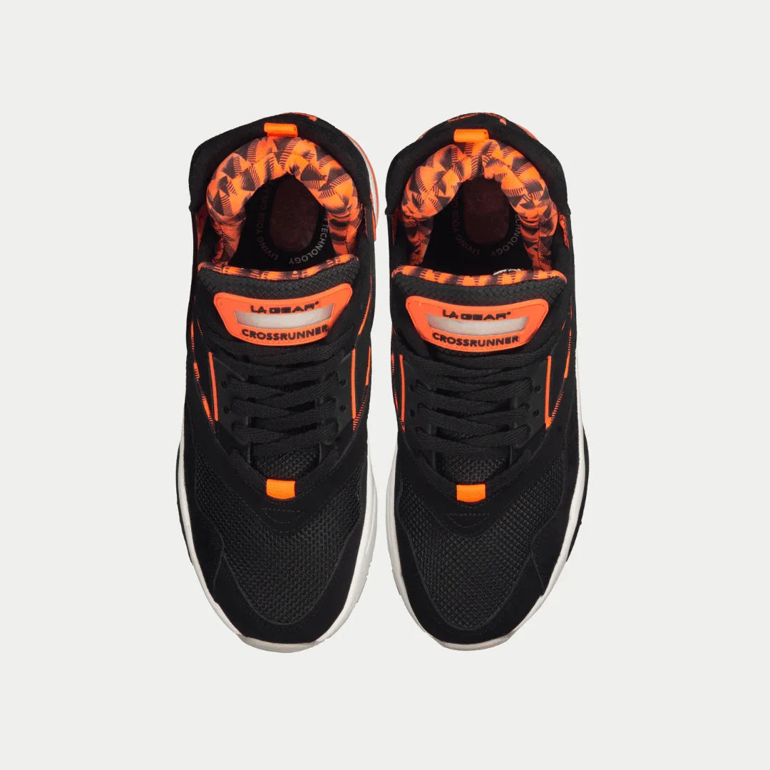 Turbo Light-Up Mid Sneakers in Black and Neon Red