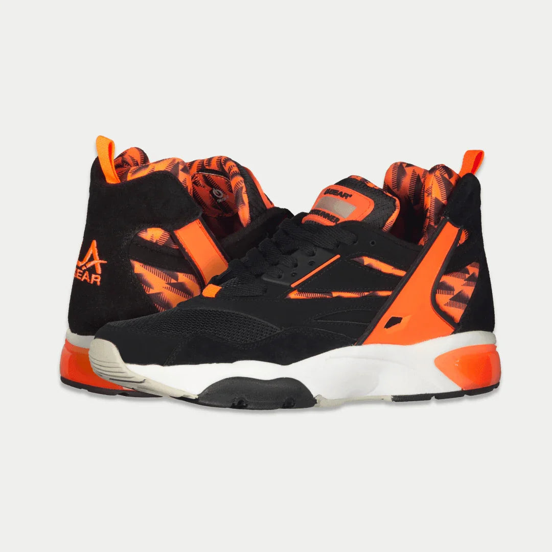Turbo Light-Up Mid Sneakers in Black and Neon Red