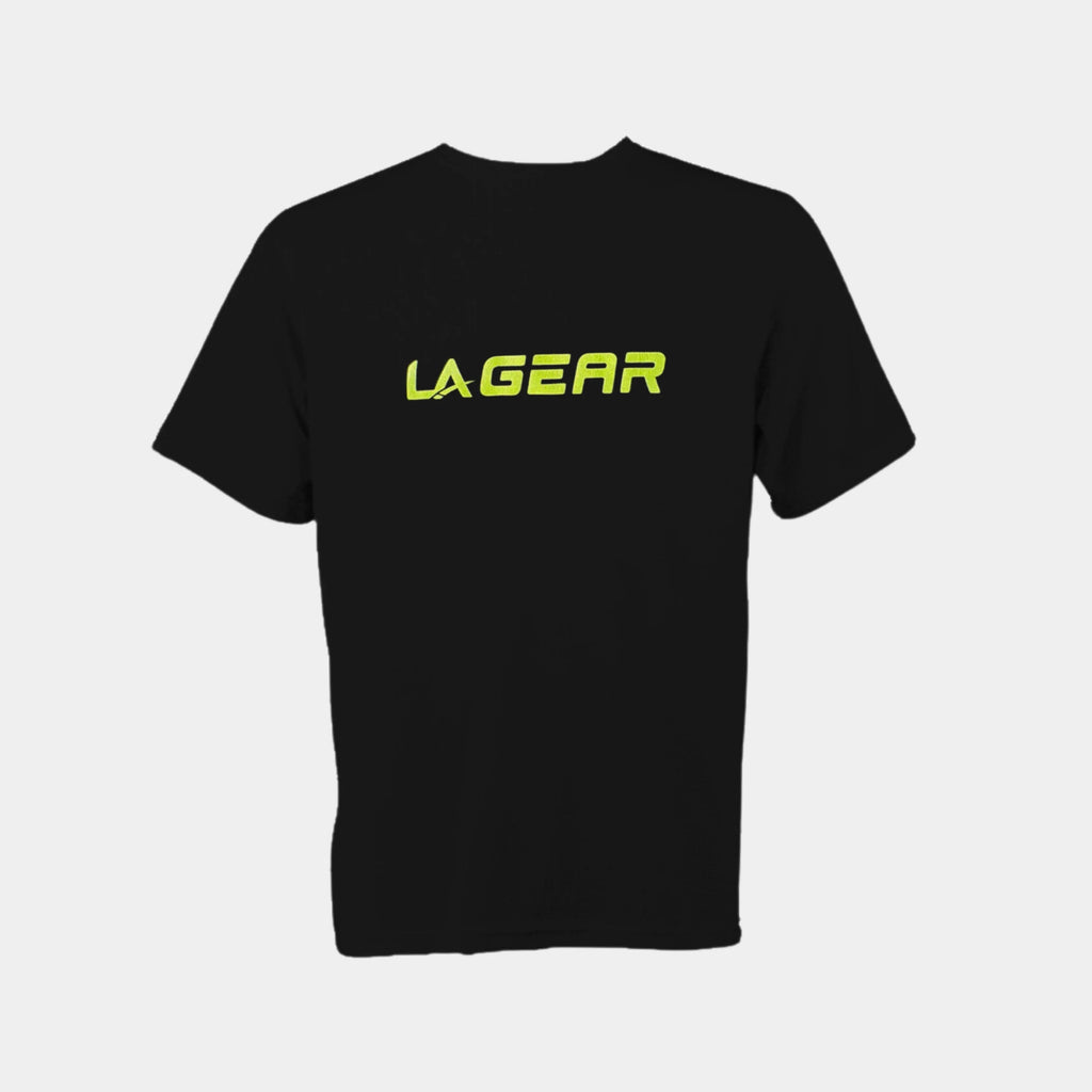 Men's Performance Logo Tee in Black with Moisture-Wicking Fabric
