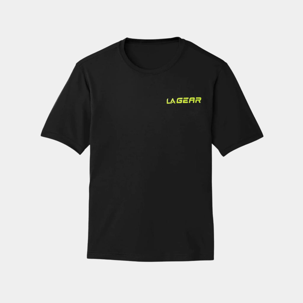Men's Performance Logo Tee in Black with Moisture-Wicking Fabric