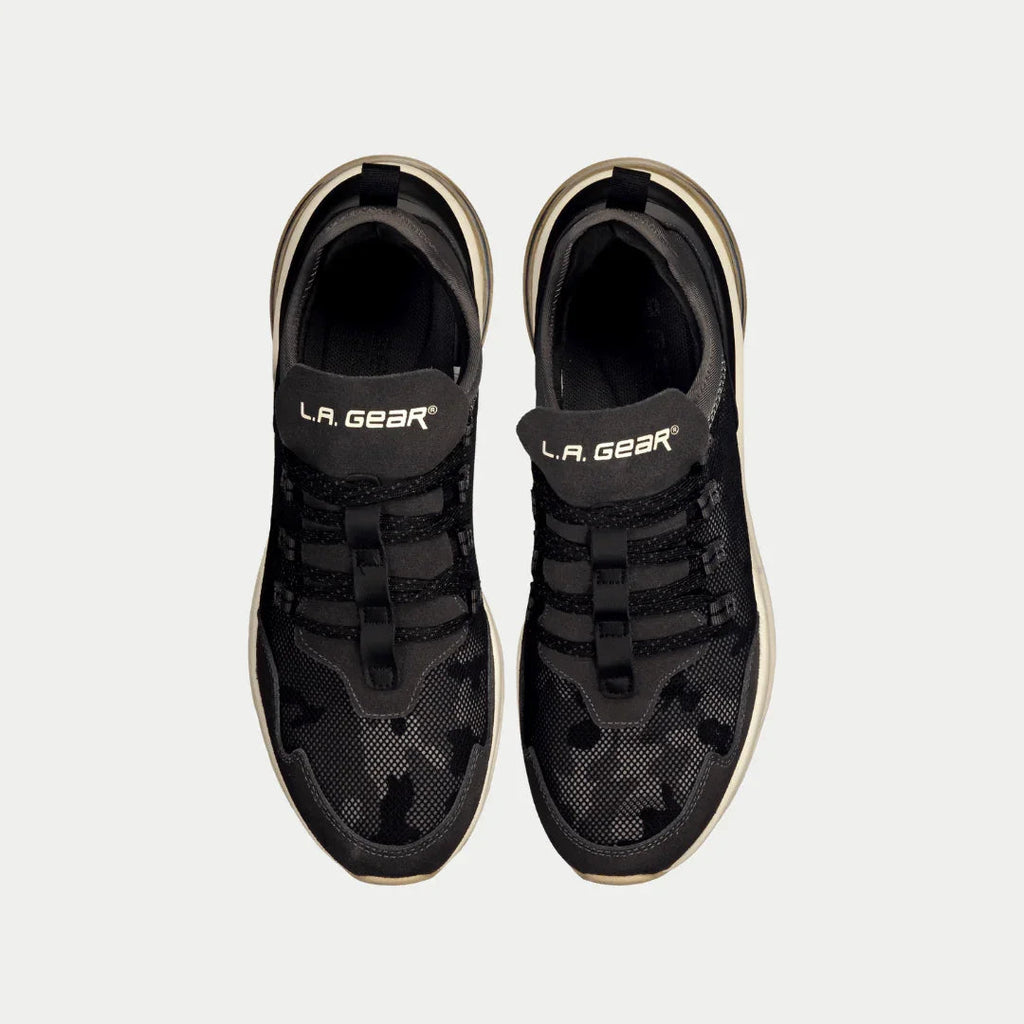 Runyon Lowtop Sneakers for Men in Black and Gray Mesh