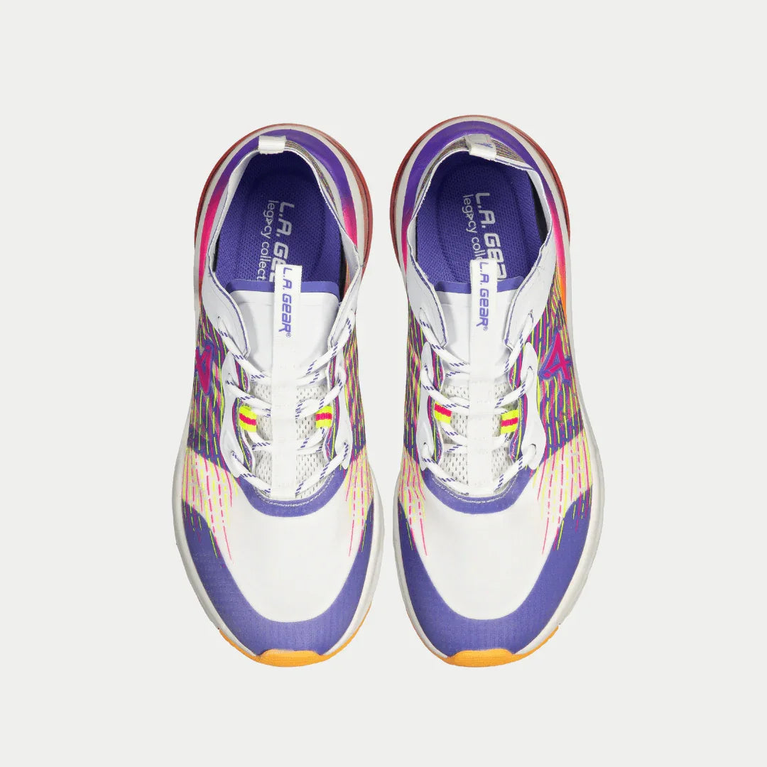 Women's Artesia Lowtop Retro Athletic Sneakers White Purple Orange