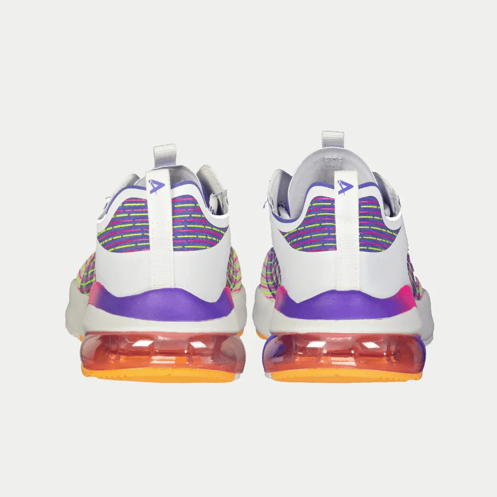 Women's Artesia Lowtop Retro Athletic Sneakers White Purple Orange
