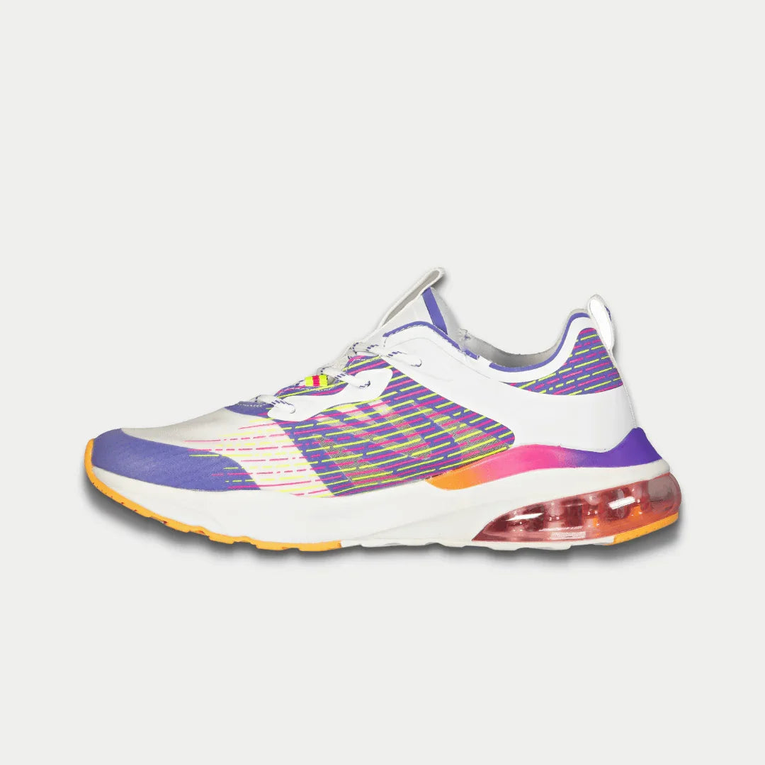 Women's Artesia Lowtop Retro Athletic Sneakers White Purple Orange