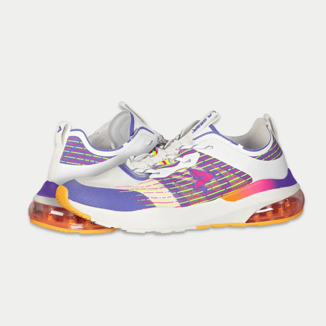 Women's Artesia Lowtop Retro Athletic Sneakers White Purple Orange