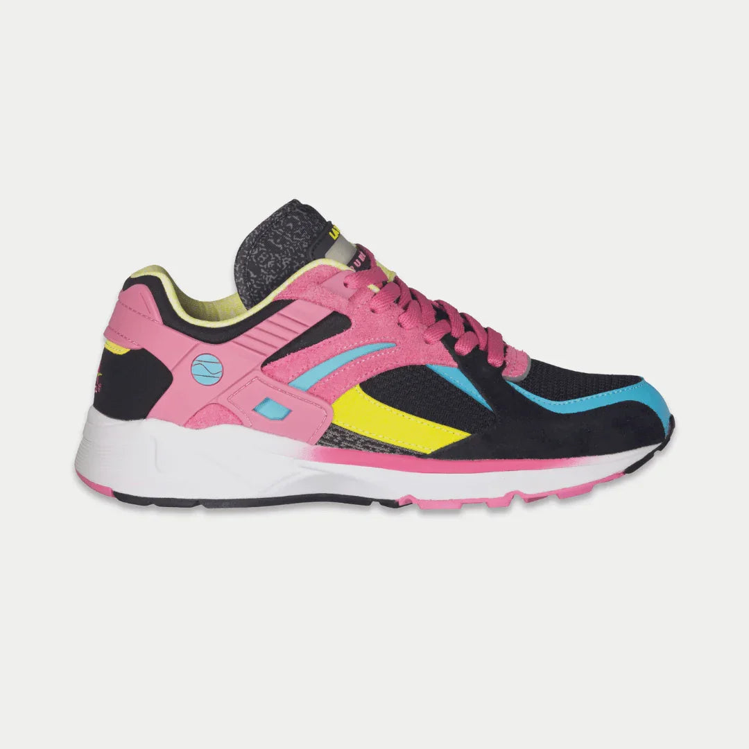 LA Gear women's Catapult light-up lowtop sneakers in black and pink colorway