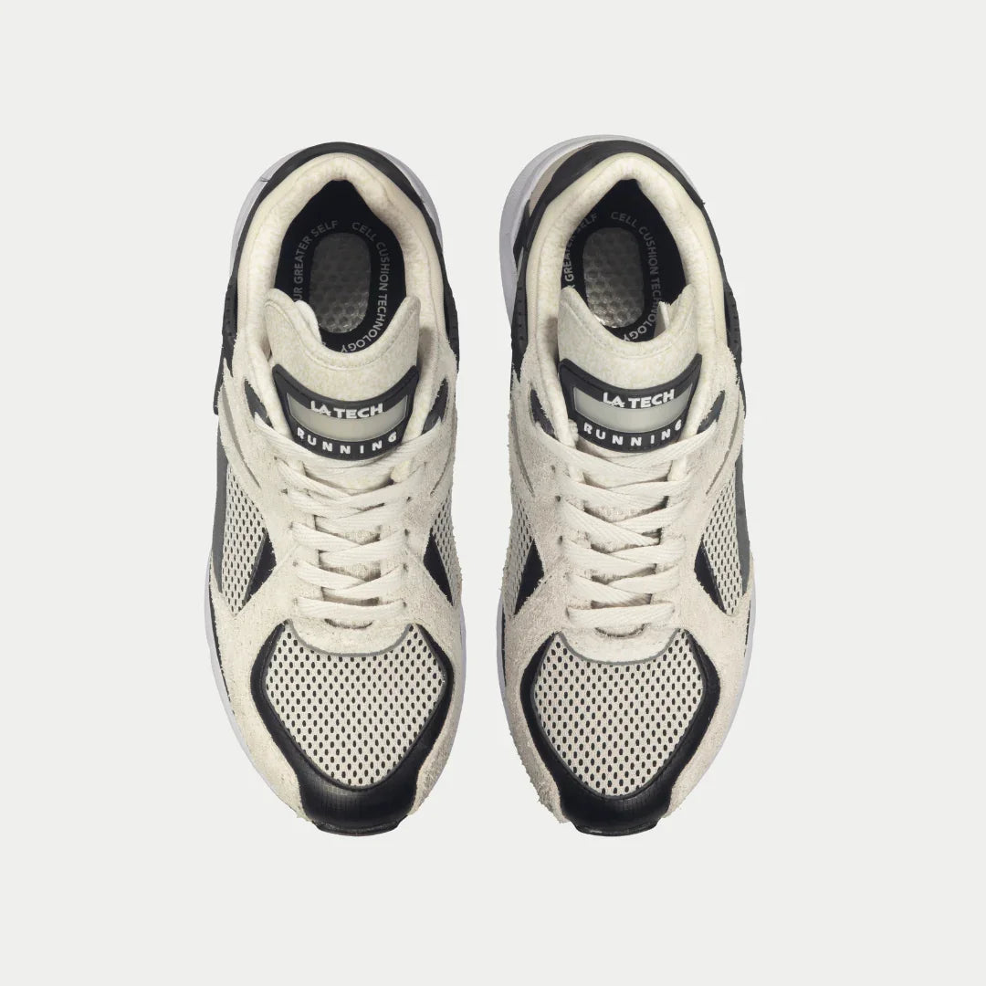 Catapult Light-Up Lowtop Retro Sneakers in White and Black