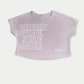 Women’s Cropped Logo Tee in Lavender-Pink Motivational Graphic