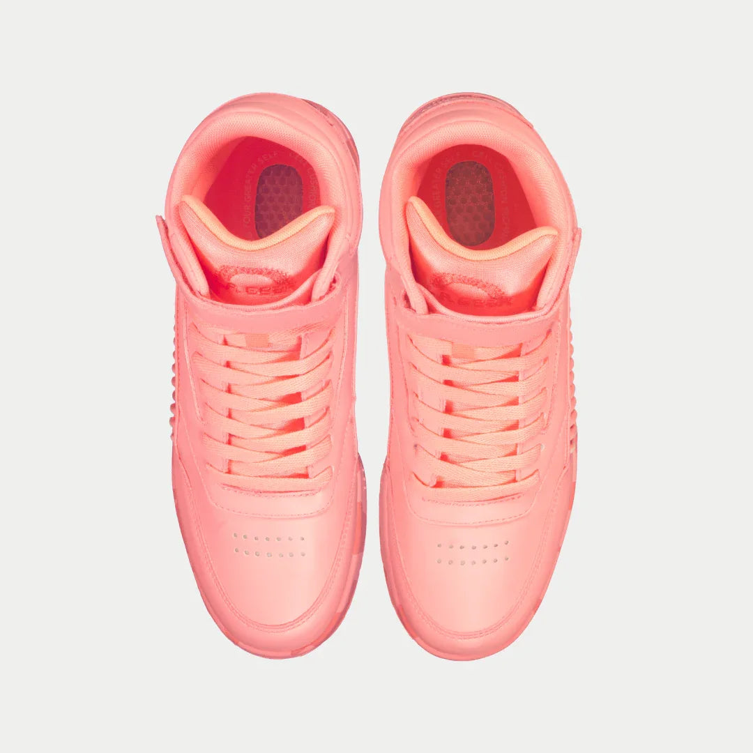 Women's Flame Hightop Sneakers in Neon Peach Glow